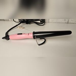 Plugged In Pink Tapered Curling Wand Cone Iron